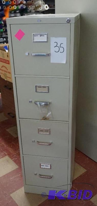 4 Drawer Upright Metal File Cabinet In Very G...