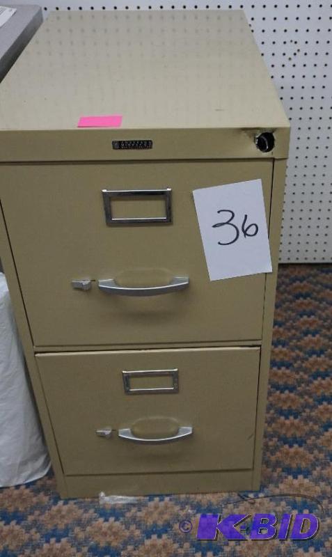 2 Drawer Upright Metal File Cabinet In Very G...