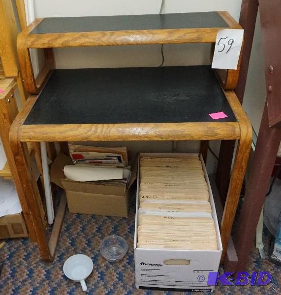 Wood 2 Level Computer Work Station Desk In Go...