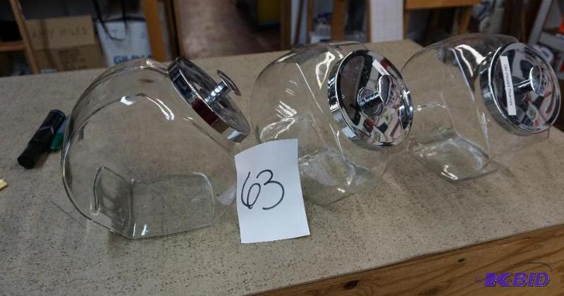Lot of &nbsp- &nbsp3 Glass Candy Storage Di...