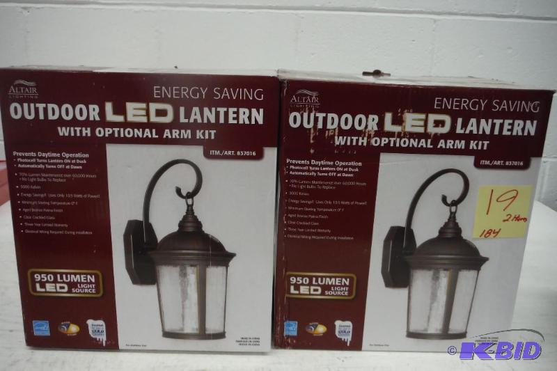 Set of 2 Outdoor led lantern with optional arm kit