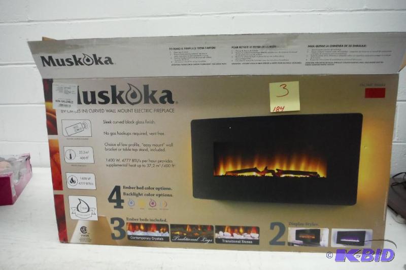 Muskoka 35 Curved Wallmount Electric Fireplace