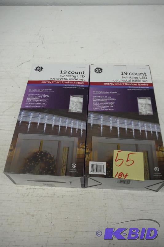 2 Boxes of 19 cnt. Twinkle LED Icicle Sets