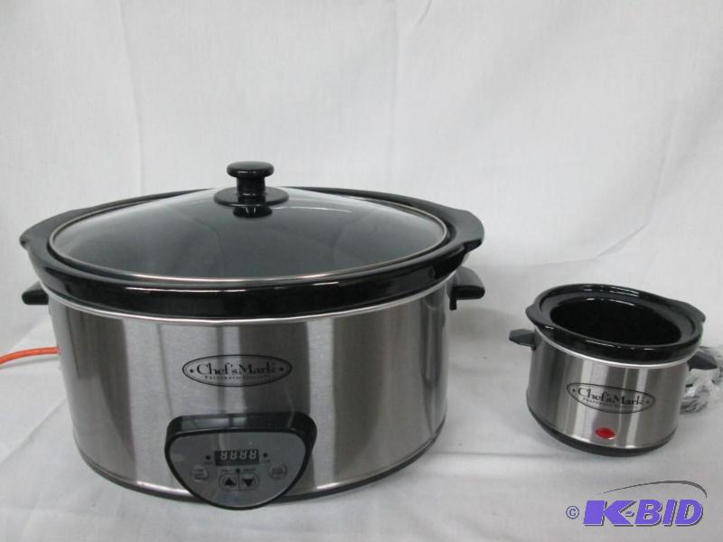 lot 18 image: Chefs Mark 6.5-qt. Slow Cooker w Mini