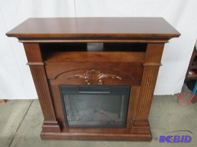 lot 9 image: McLeland Design Walnut Electric Media Fireplace