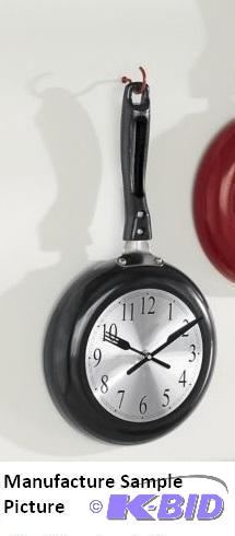 lot 112 image: Fry Pan Clock - Black - Our Fry Pan Clock &qu...