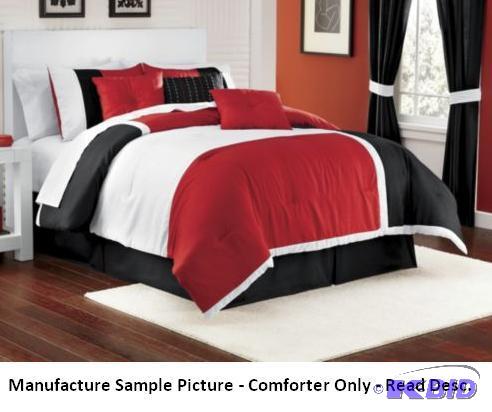 lot 117 image: Red, Black and White Comforter - King - ...