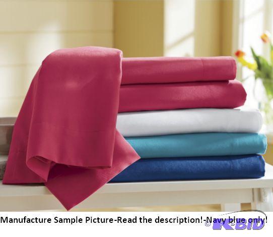 lot 122 image: Sheet Set - Queen - Navy&nbspBlue - The silk...