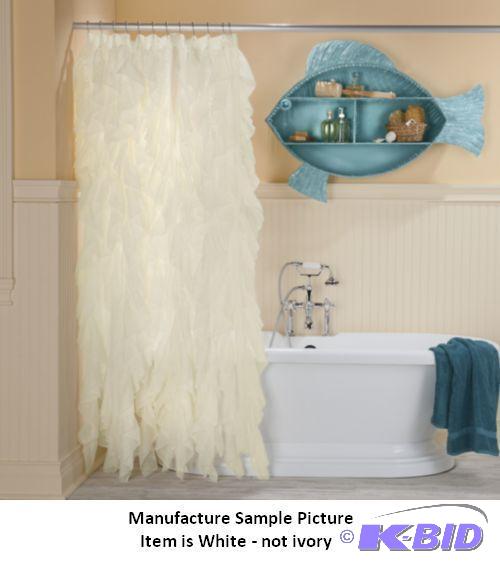 lot 148 image: Cascade Shower Curtain -&nbspWhite - This ru...