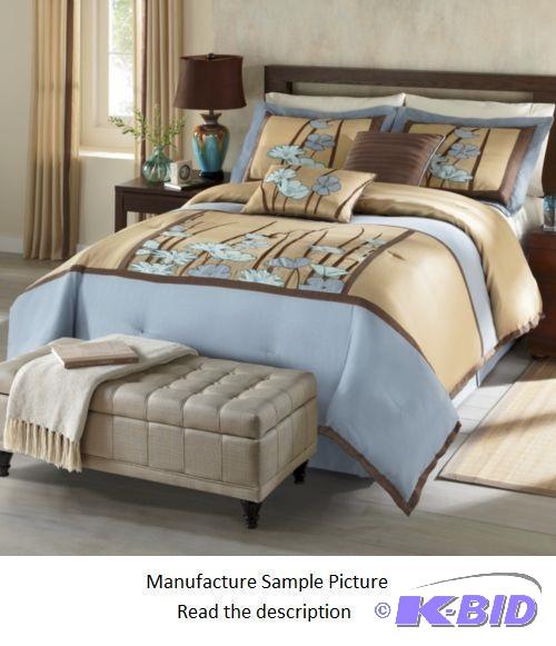 lot 168 image: Blue, Tan and Brown Comforter - Start your da...