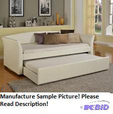 lot 175 image: Storage Daybed - White - Faux leather - Looks...