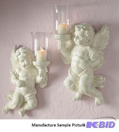 lot 4 image: Pair Cherub Sconces - Through lifes path, li...