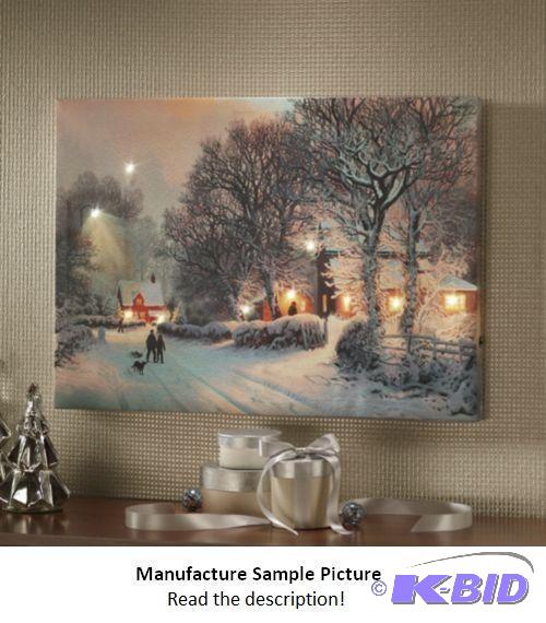 lot 66 image: Lit Winter Scene Art - The candles are lit in...