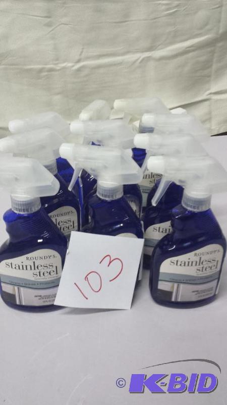 lot 103 image: Lot of 10 Roundys Stainless Steel Cleaner 12 Oz each