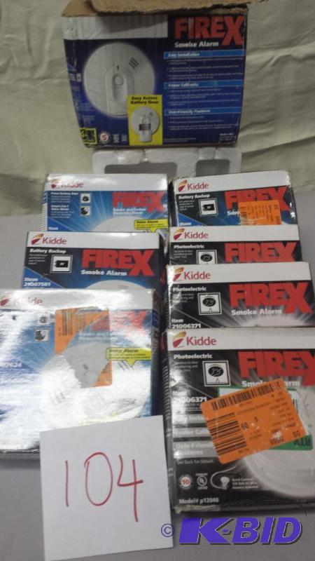 lot 104 image: Lot of 12 moke Detectors FireX