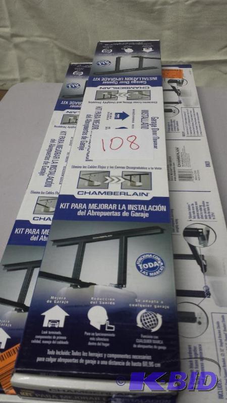 lot 108 image: Lot of 3 Chamberlain Garage Door Opener Kits