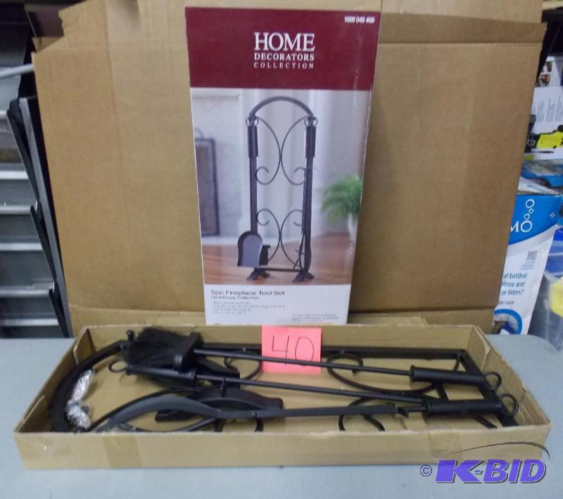 lot 40 image: Home Decorations Fireplace  5 Pc Tool Set New in Box