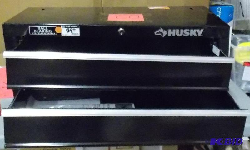 lot 60 image: 2 Drawer Metal - Black Husky Tool box