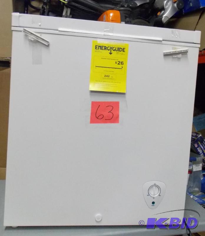lot 63 image: Chest Freezer- Tested - works well. Some light to medium scratches.