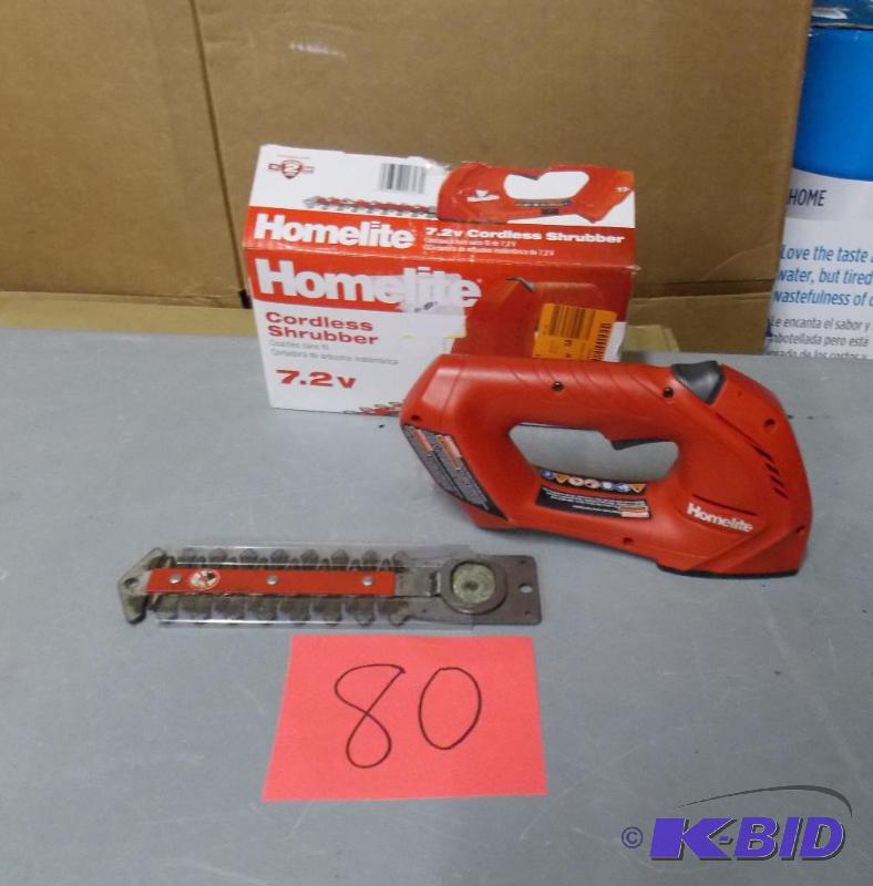 lot 80 image: Homelite Cordless Shrubber 7.2 V