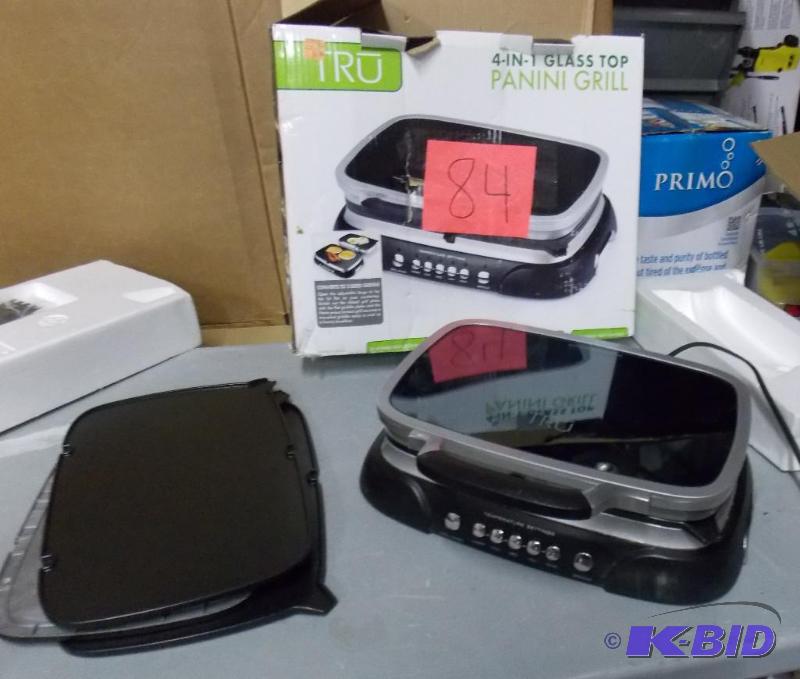 lot 84 image: TRU 4-1 Glass Top Panini Grill Customer Return - Works