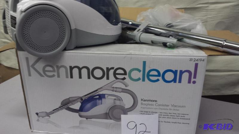 lot 92 image: Kenmore Clean Bagless Canister Vacuum Tested Works