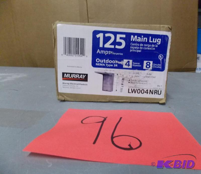 lot 96 image: Murray LW004NRU 125  amps Main Lug Outdoor NEMA Type 3R New