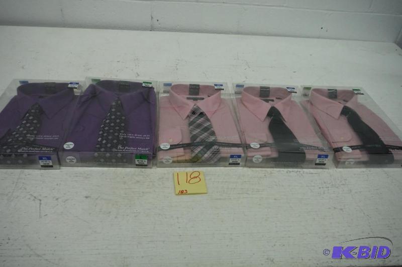 Lot of 5 New Dress Shirts W Ties