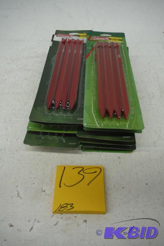 lot of Coleman Tent stakes 12 bxs.