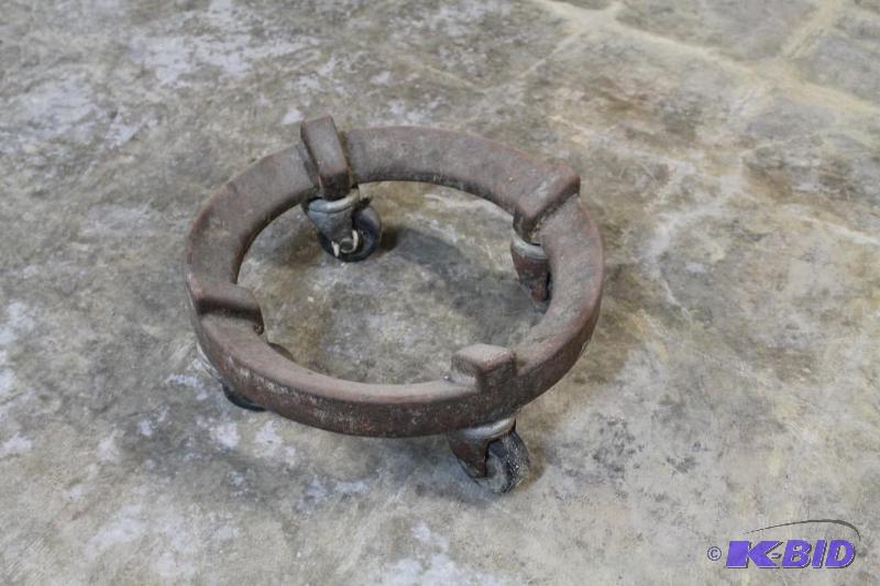 Garbage Can Dolly Cast Iron 18&quot Diameter...