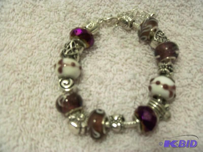 Pandora Style Bracelet- Purple