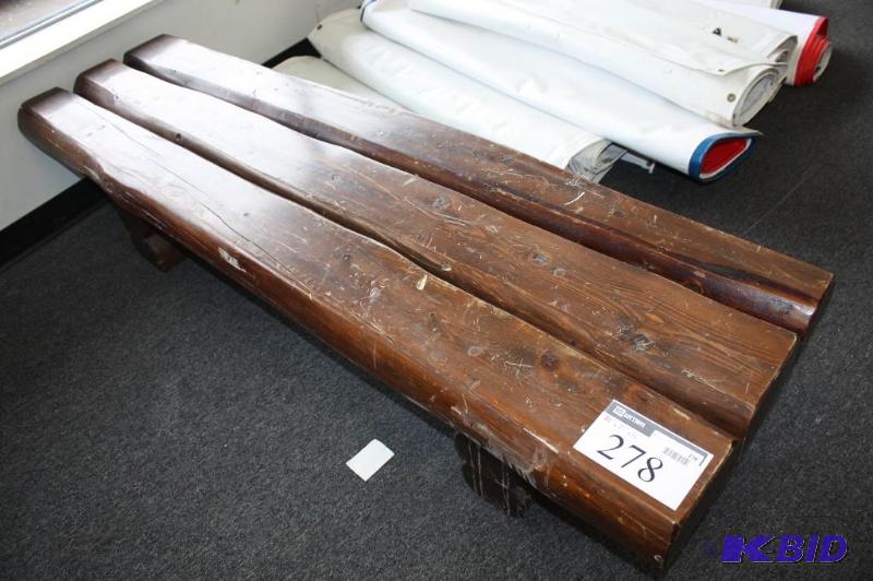 1970s Americana Style Rustic Wooden Plank Bench3 Planks Solid Wood