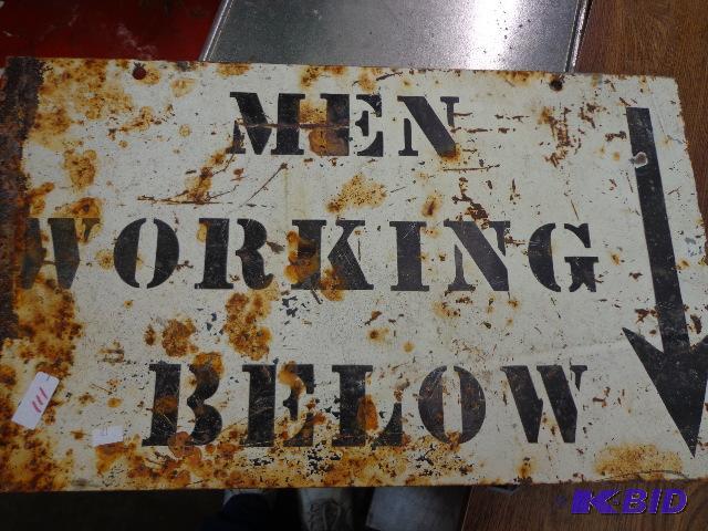 lot 111 image: Steel Construction Sign   21" W x 12&quo...