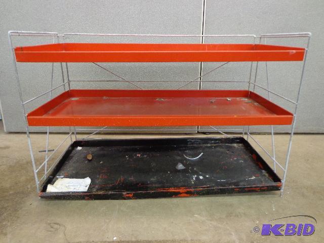 lot 125 image: Metal Shelving Unit   3 Tear Tray Shelving Un...