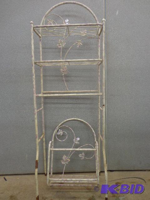 lot 137 image: Iron Shelving Units   3 Shelf Unit - 70"...