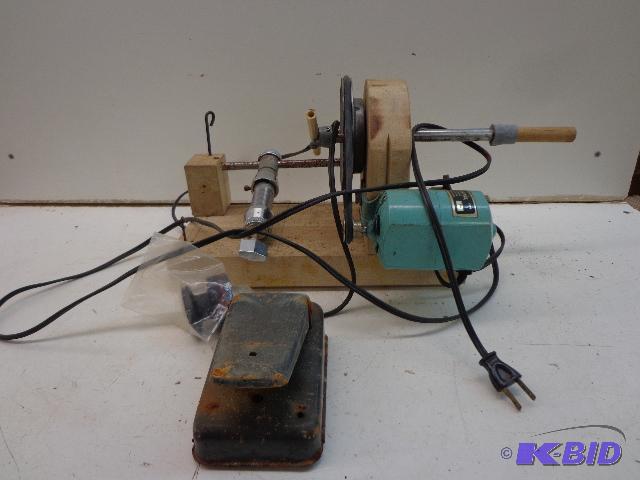 lot 57 image: Home Made Reel Spooling Device   Neat Unit an...