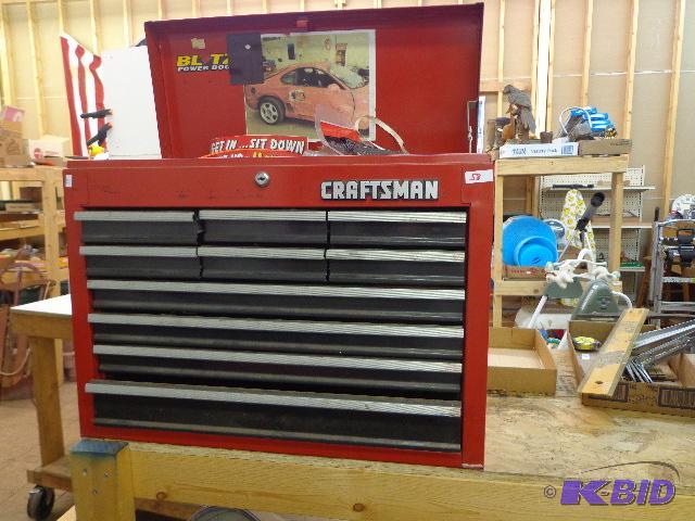 lot 58 image: Craftsman Tool Chest   10 Drawer  26" W ...