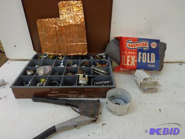 lot 73 image: Metal Box wElectrical Switches    Parts fro...