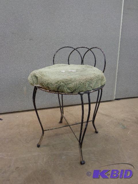 lot 78 image: Rot Iron Stool   12" Diameter   22&...