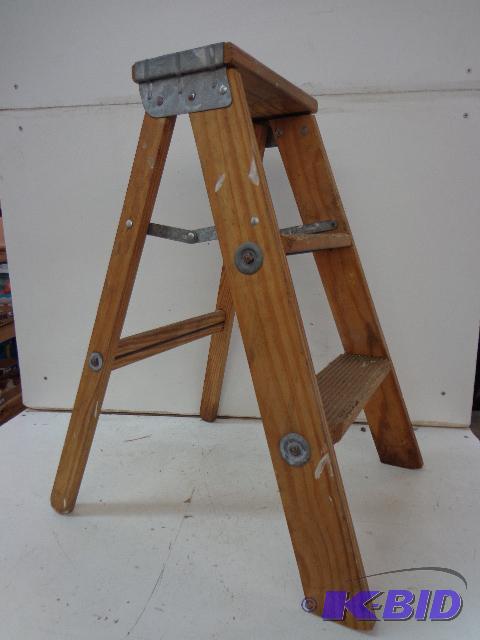 lot 79 image: Step Stool   24" Tall  Wooden ...