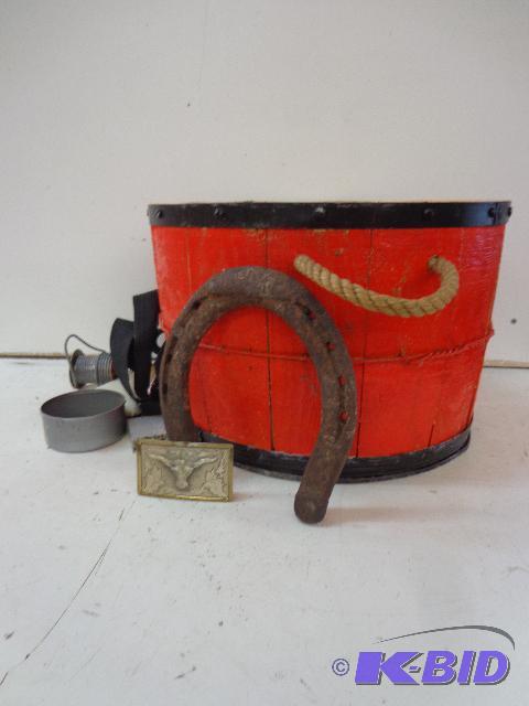 lot 80 image: Wooden 12 Barrel   Bucket   Bolt Buckle...