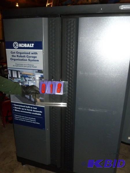 lot 18 image: Kobalt utility cabinet. Steel with 2 swing do...