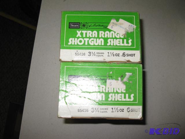 lot 21 image: Sears 16 ga shotgun shells, 2 boxes, 2-34 6 ...