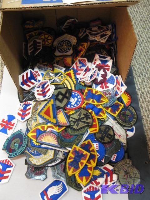 lot 39 image: Large box lot of Military patches...