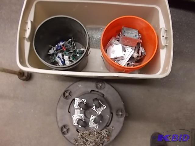 lot 16 image: Bucket Of Assorted&nbspElectrical Duplexes, ...