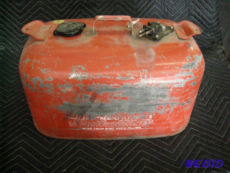lot 144 image: Metal outboard gas can