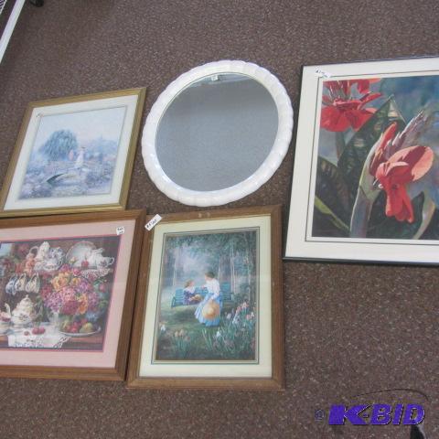 Framed Art & Mirror