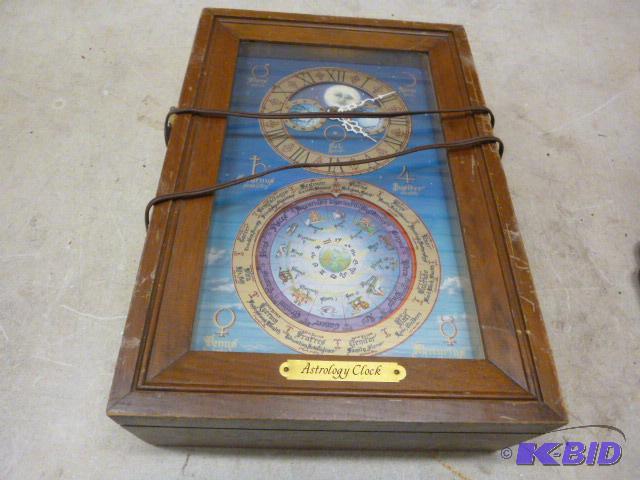 lot 168 image: Astrology Clock 15 12" X 10 12"...