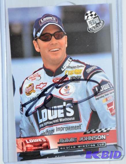 2003 Press Pass #16 Jimmie Johnson Autographe...