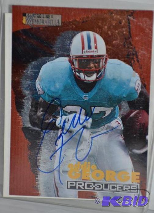 Eddie George Autographed card 1996 Pro Line M...